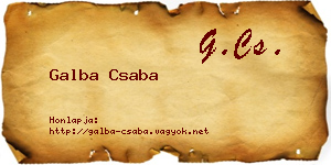 Galba Csaba névjegykártya