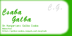 csaba galba business card